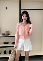 Elena Long Sleeve Knit Top in Peach