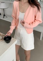 Elena Long Sleeve Knit Top in Peach