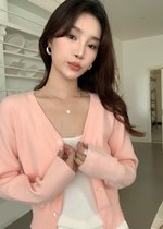 Elena Long Sleeve Knit Top in Peach