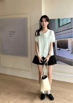 Joleen Ribbon Eyelet Blouse in Milk Green