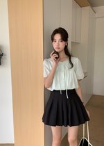 Joleen Ribbon Eyelet Blouse in Milk Green