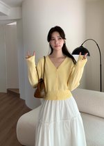 Elena Long Sleeve Knit Top in Yellow