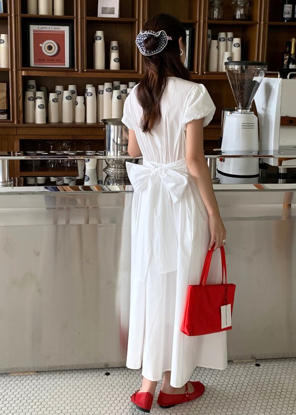 Ainsley Ribbon Maxi Dress in White