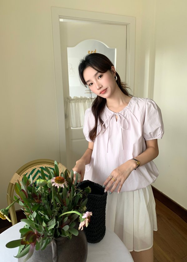 Joan Ribbon Puffy Top in Yam