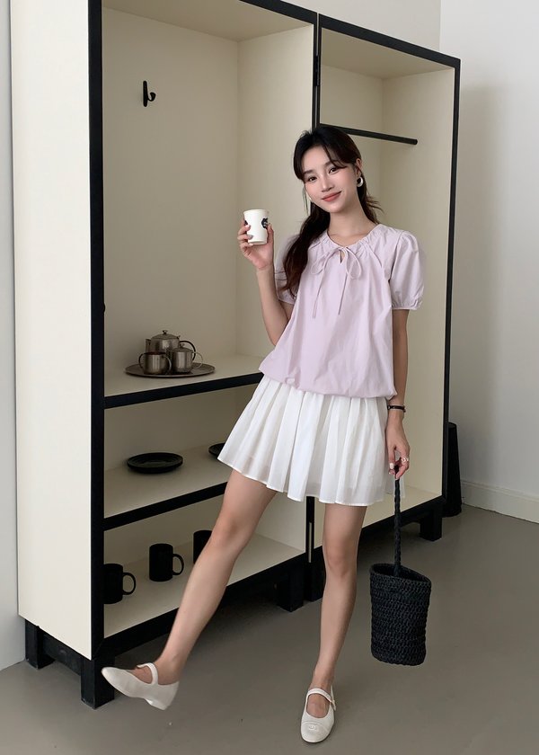 Joan Ribbon Puffy Top in Yam