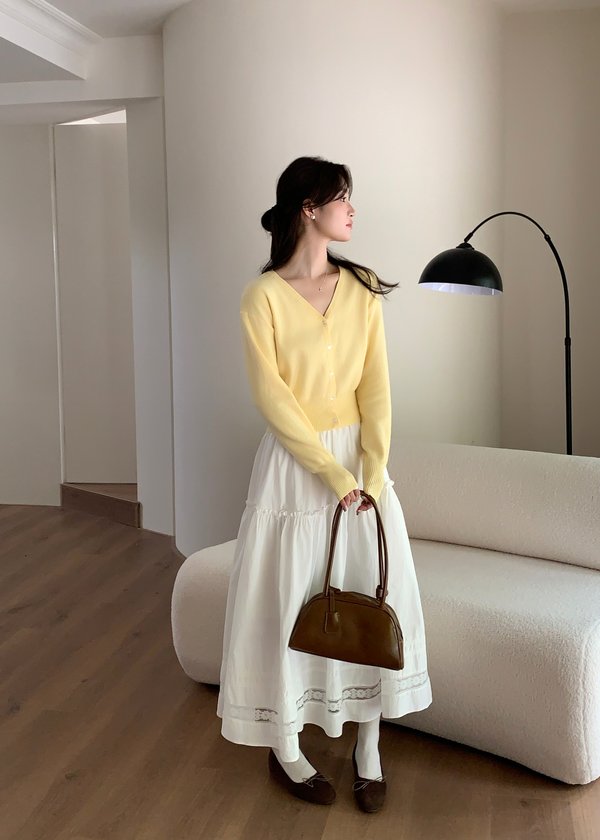 Elena Long Sleeve Knit Top in Yellow