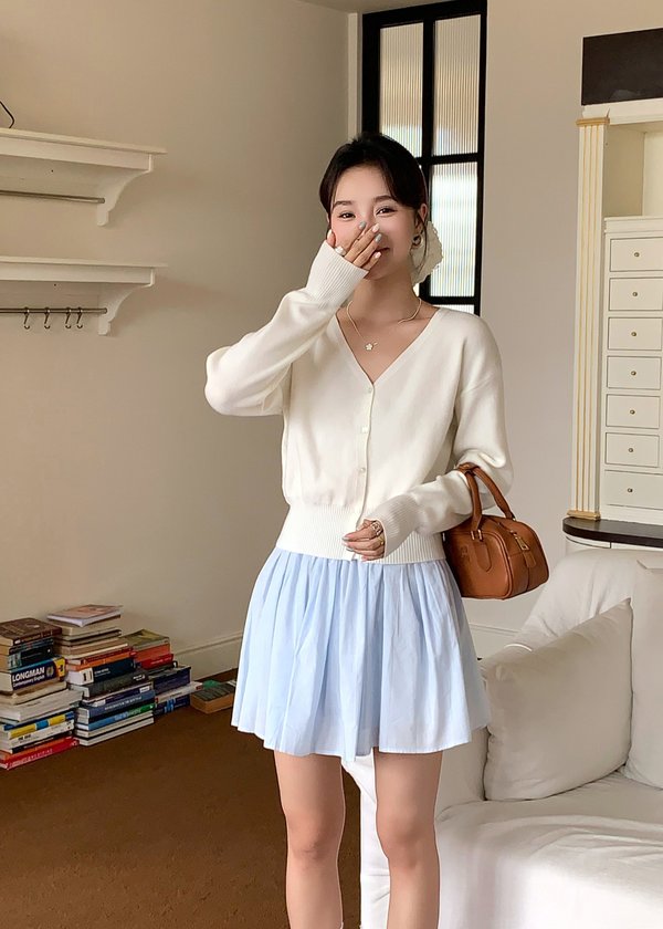Elena Long Sleeve Knit Top in White