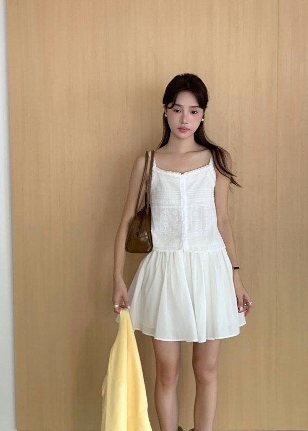 Doris Lacey Cami Top in White