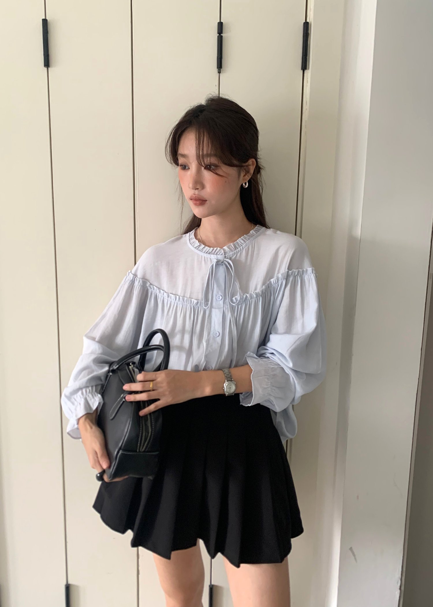 Eileen Long Sleeve Blouse in Blue