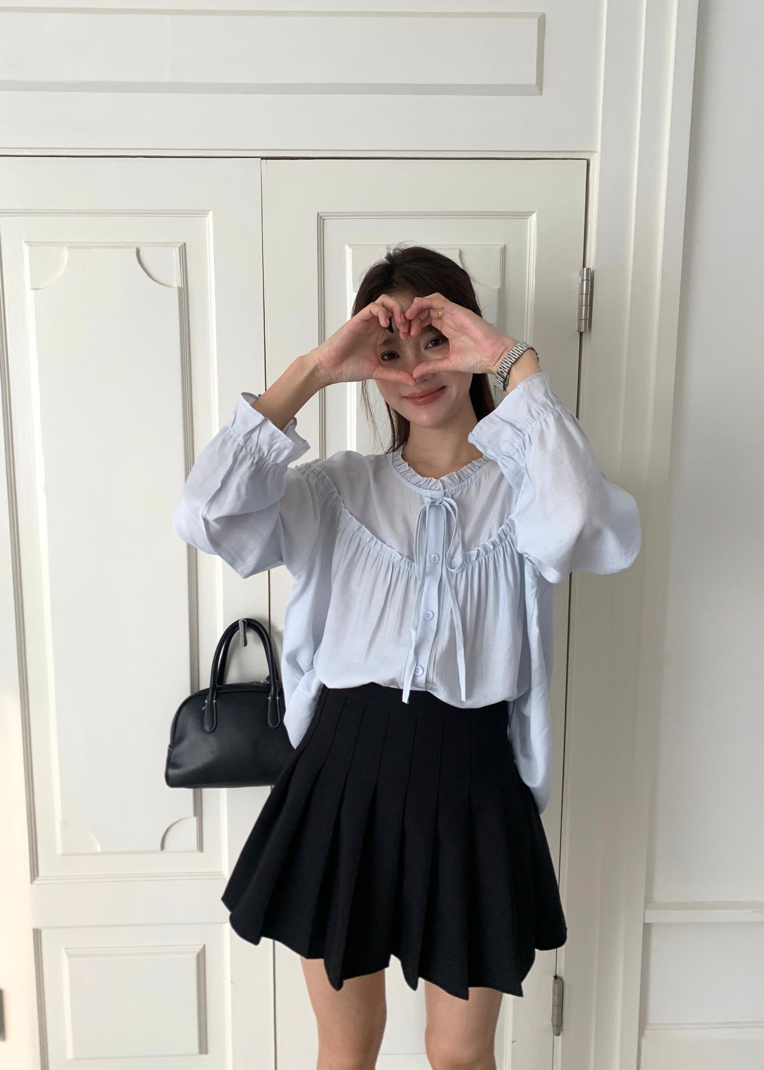 Eileen Long Sleeve Blouse in Blue