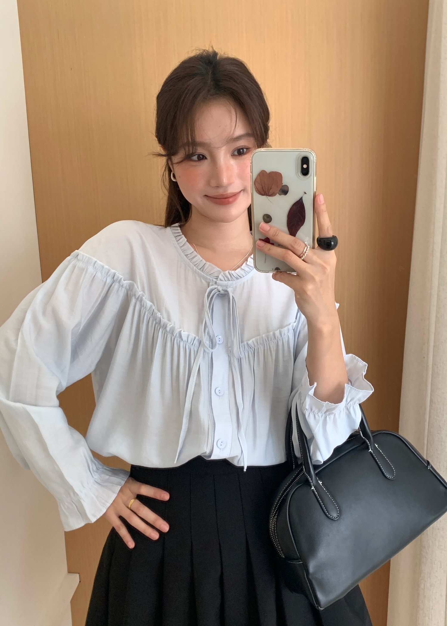 Eileen Long Sleeve Blouse in Blue