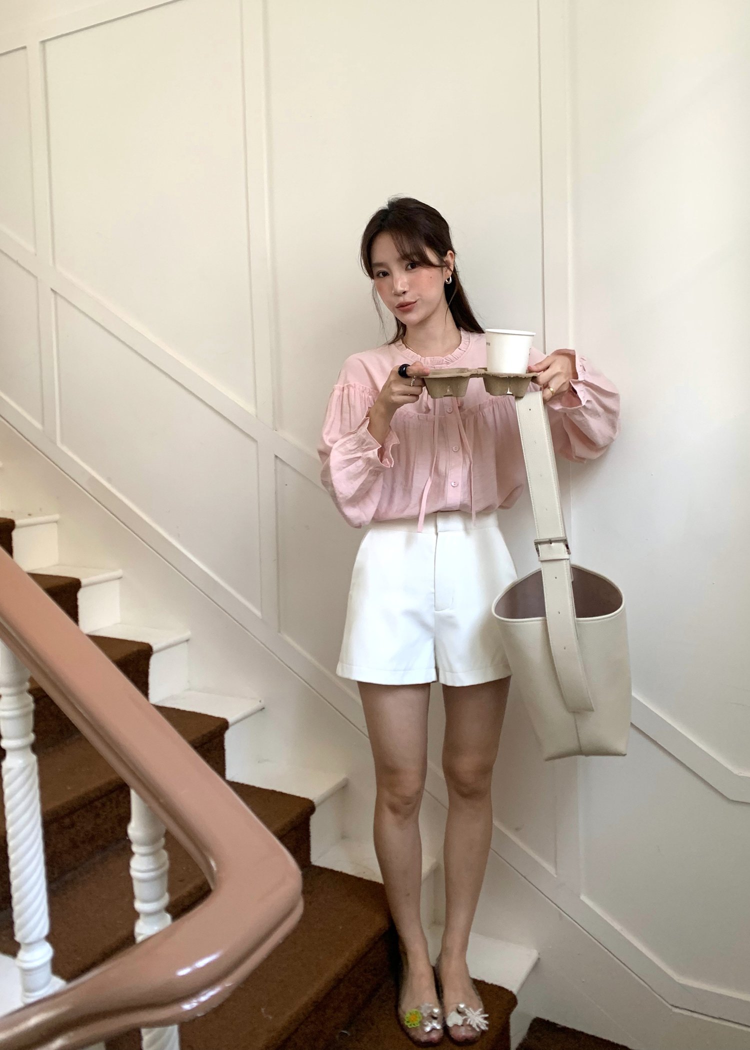 Eileen Long Sleeve Blouse in Pink