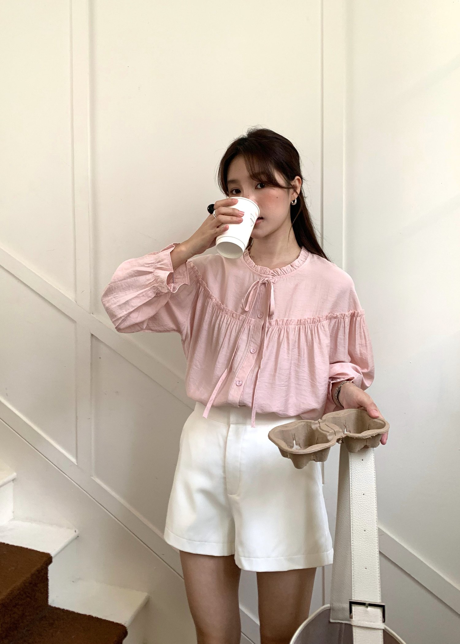 Eileen Long Sleeve Blouse in Pink