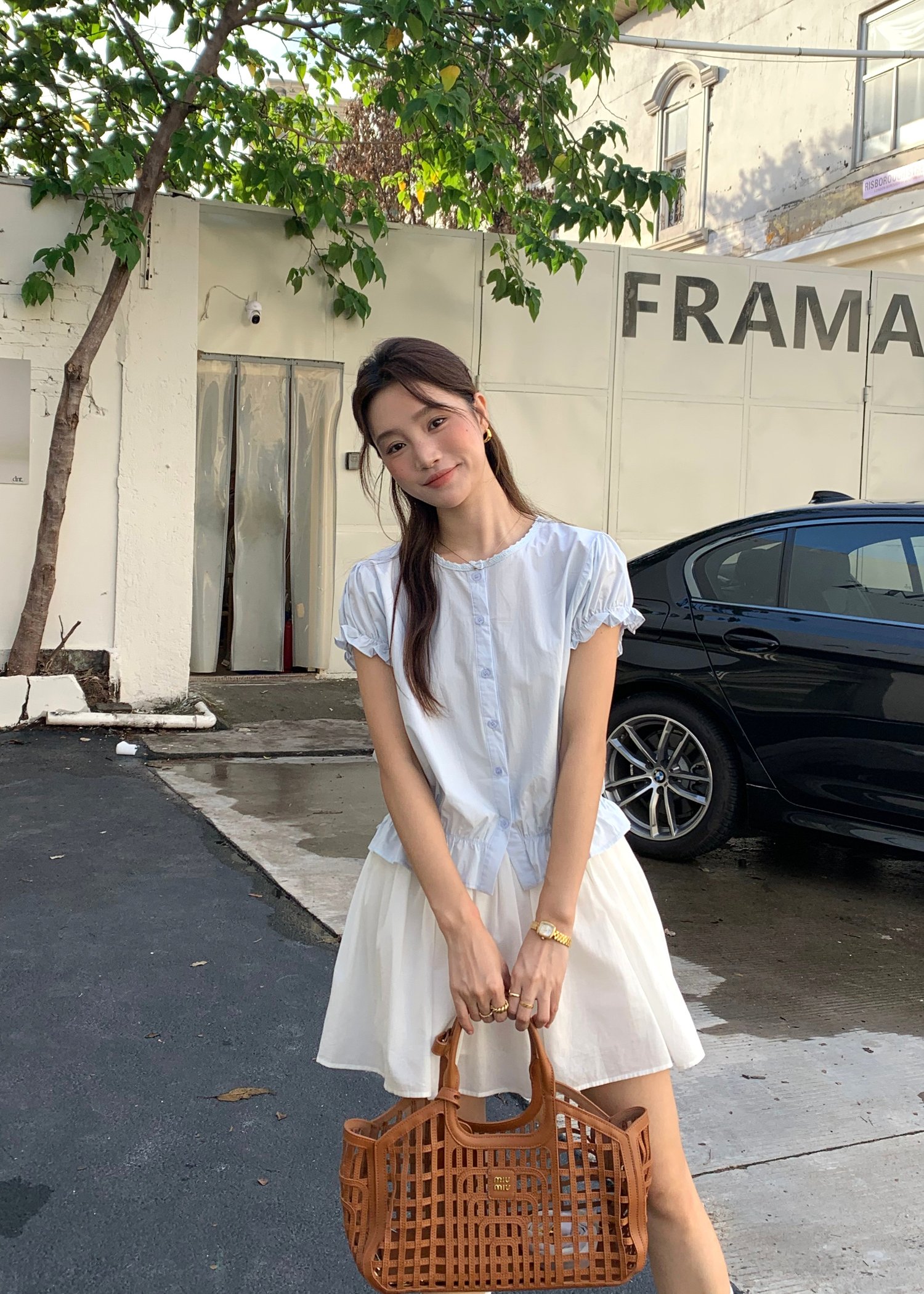 Audrey Lacey Blouse in Baby Blue