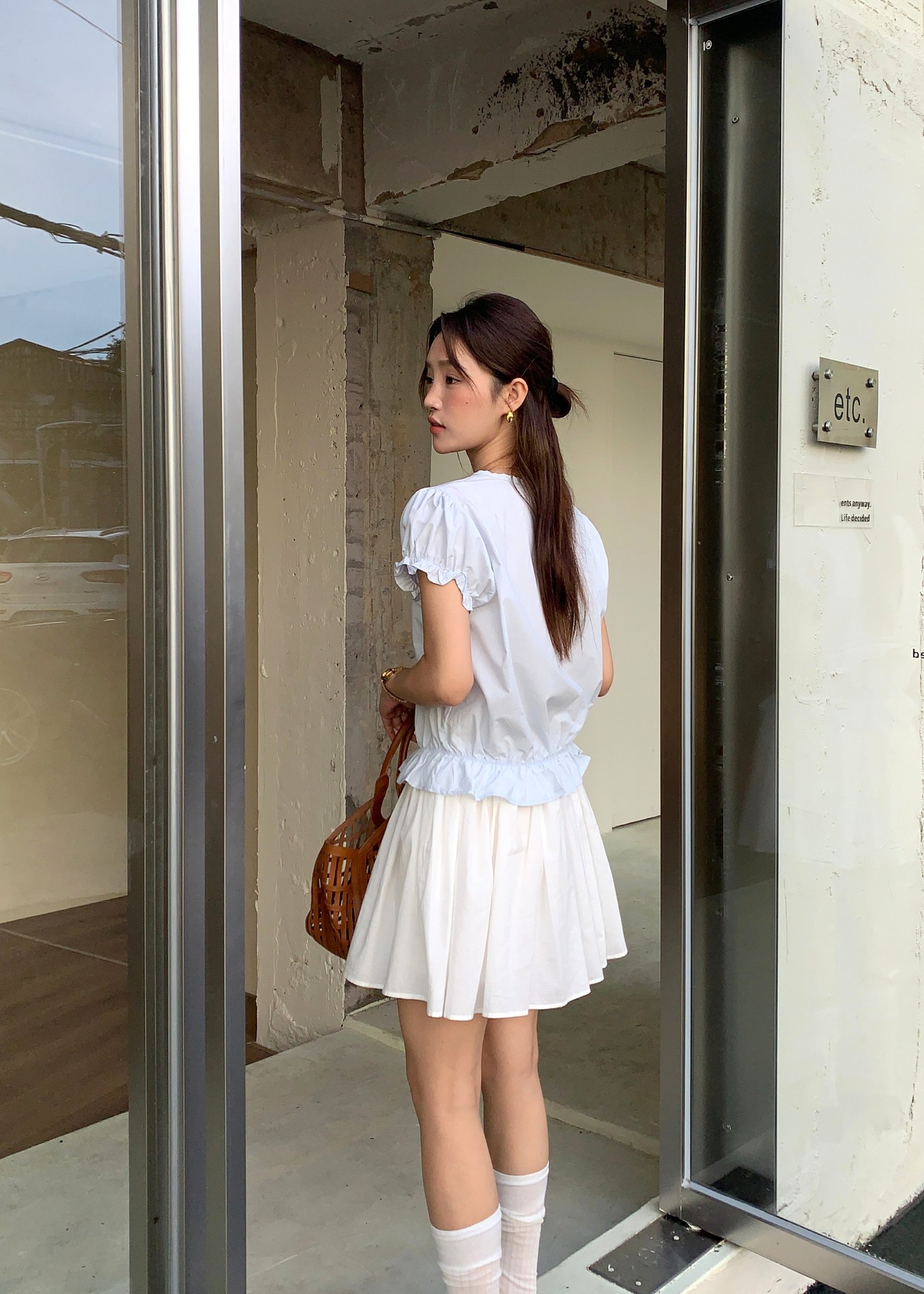 Audrey Lacey Blouse in Baby Blue
