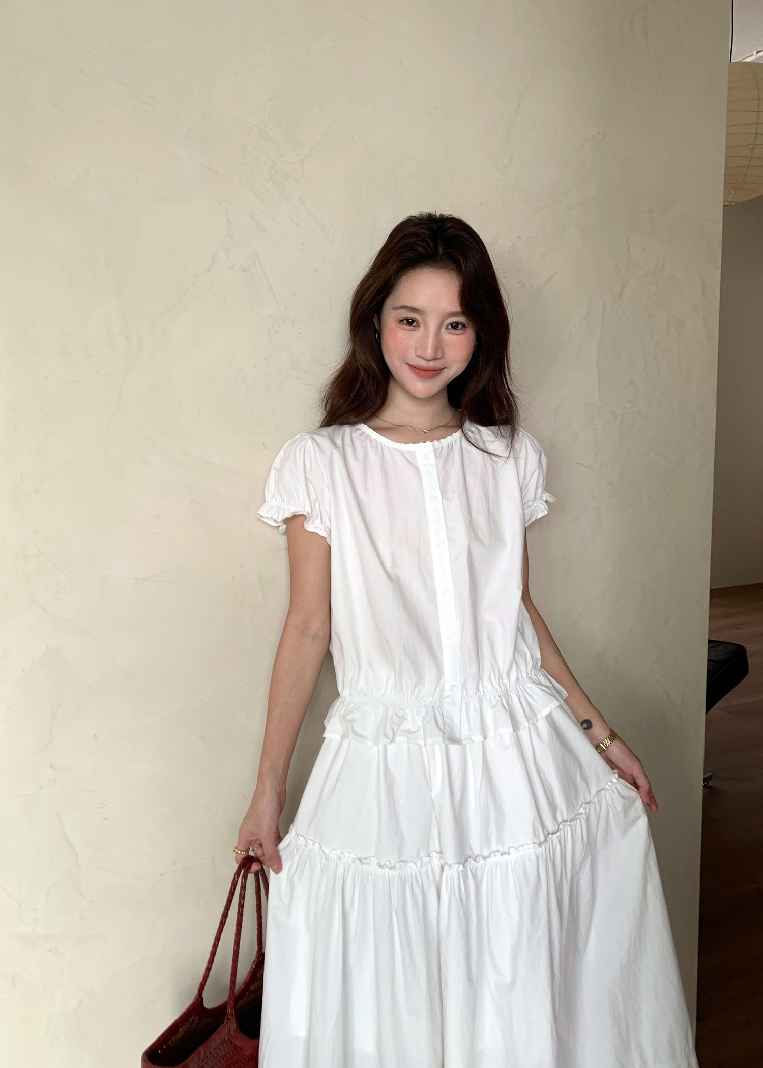 Audrey Lacey Blouse in White