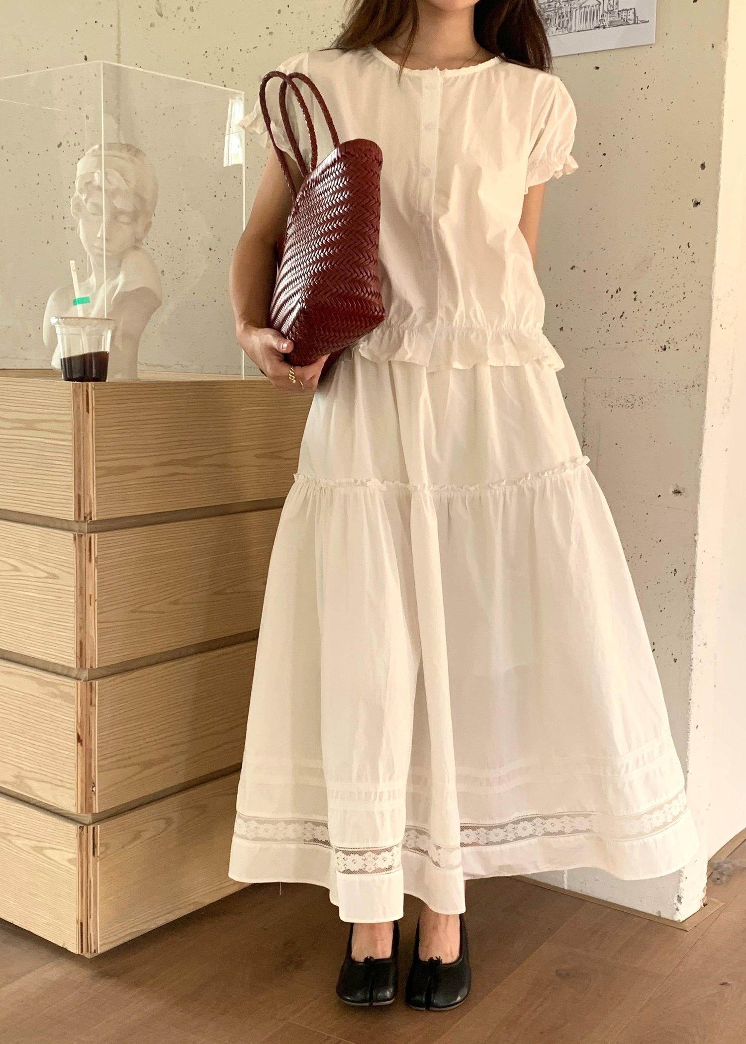 Audrey Lacey Blouse in White