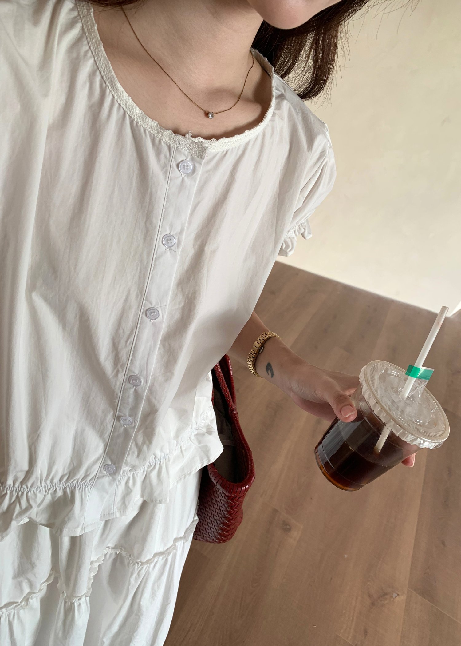 Audrey Lacey Blouse in White