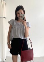 Debbie Flare Striped Blouse in Black