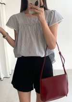 Debbie Flare Striped Blouse in Black