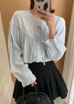 Eileen Long Sleeve Blouse in Blue