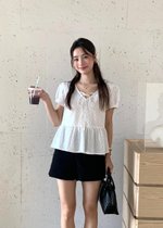 Carol Polka Dot Blouse in White