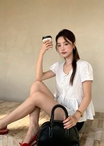 Carol Polka Dot Blouse in White