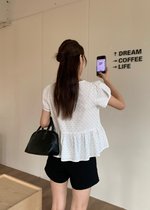 Carol Polka Dot Blouse in White