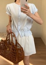 Audrey Lacey Blouse in Baby Blue