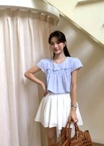 Debbie Flare Striped Blouse in Blue