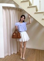 Debbie Flare Striped Blouse in Blue