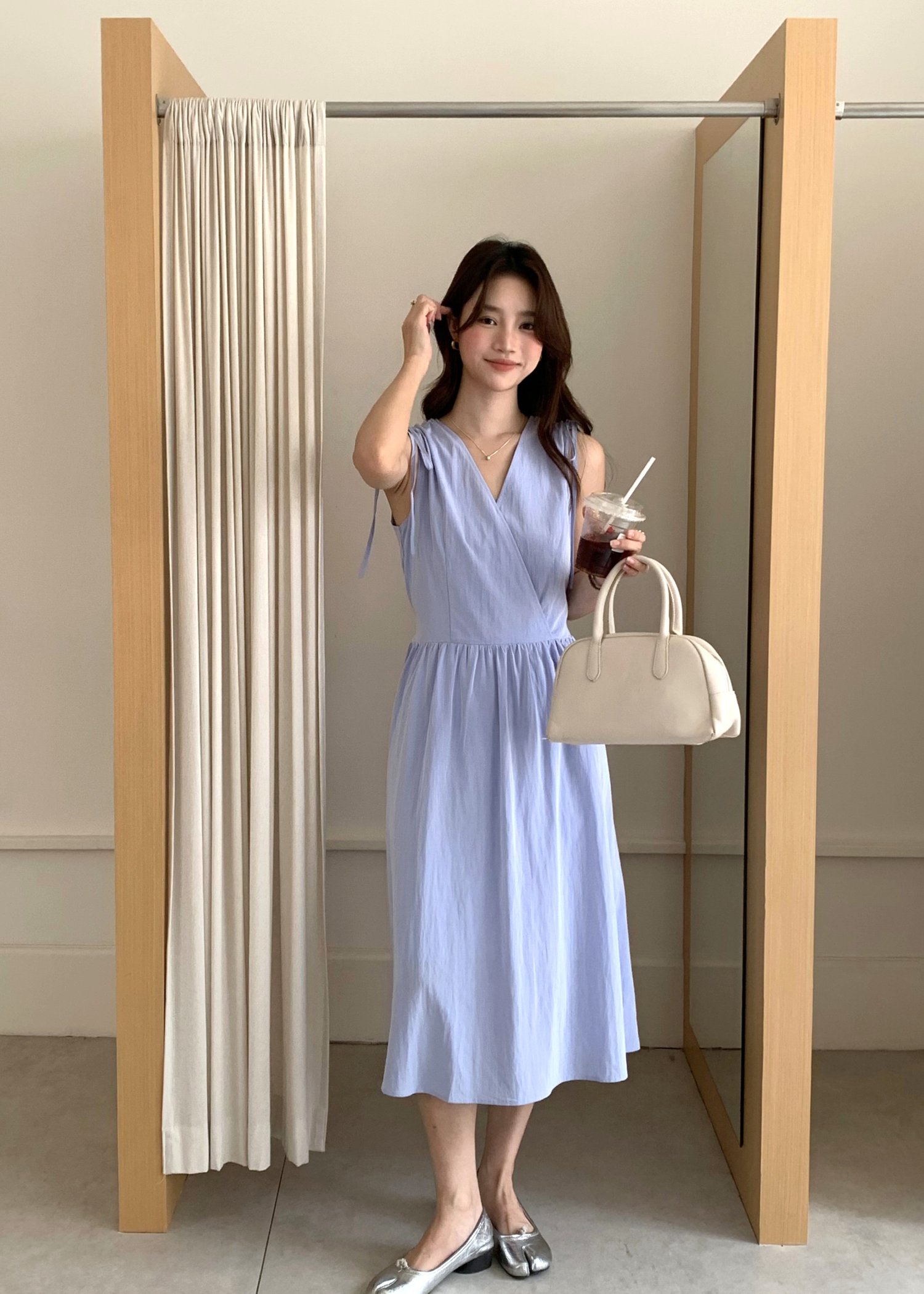 Ariana Flare Long Dress in Blue