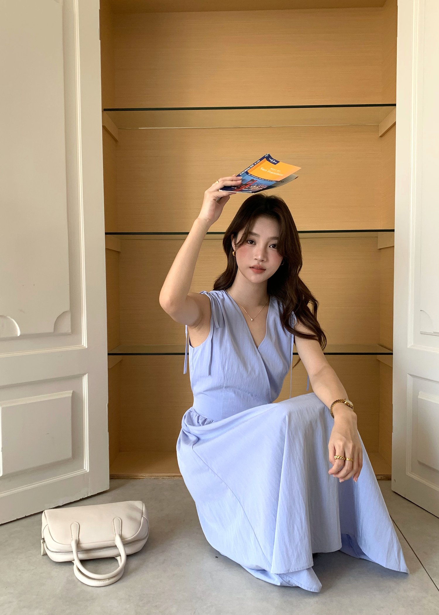 Ariana Flare Long Dress in Blue