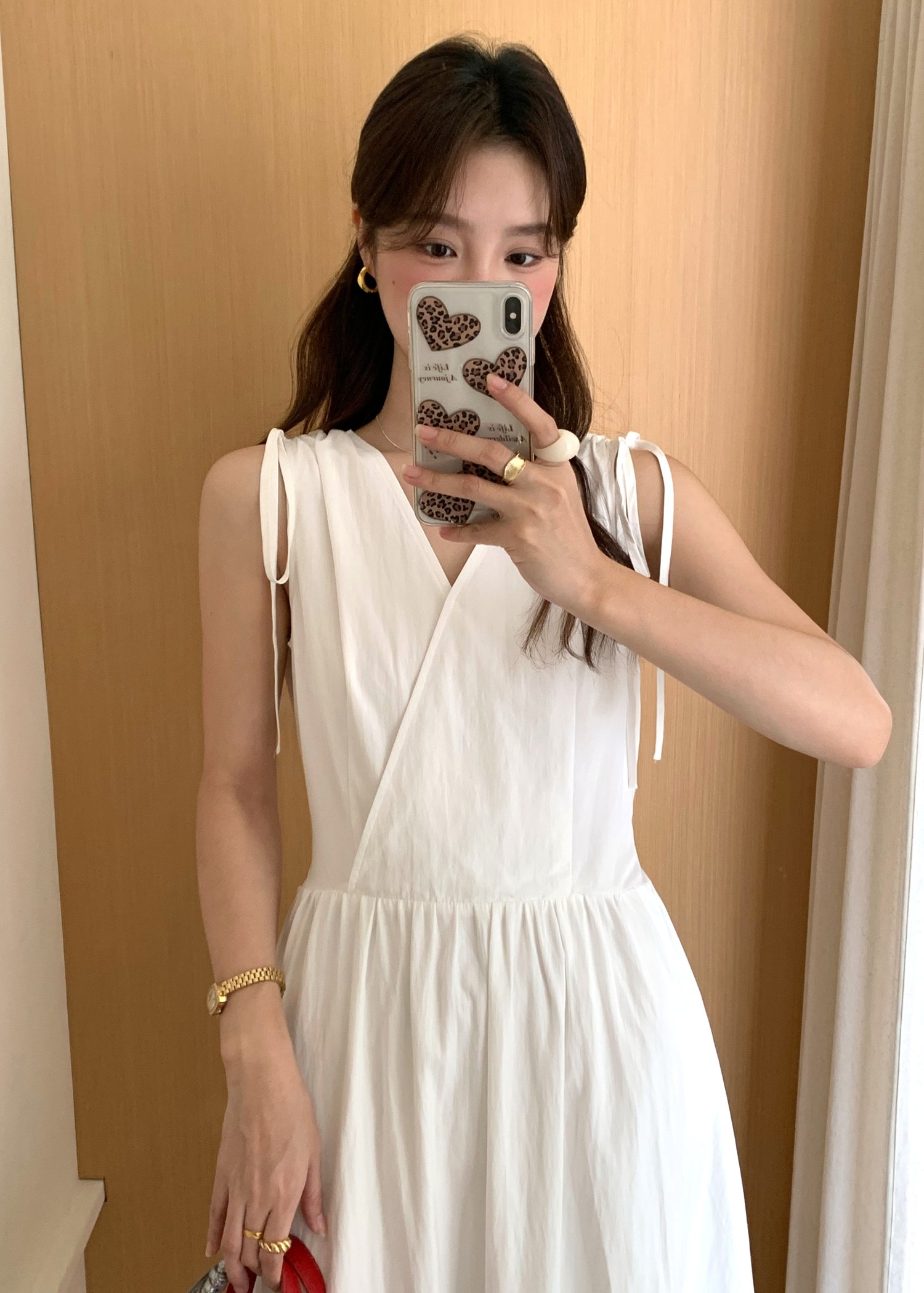 Ariana Flare Long Dress in White