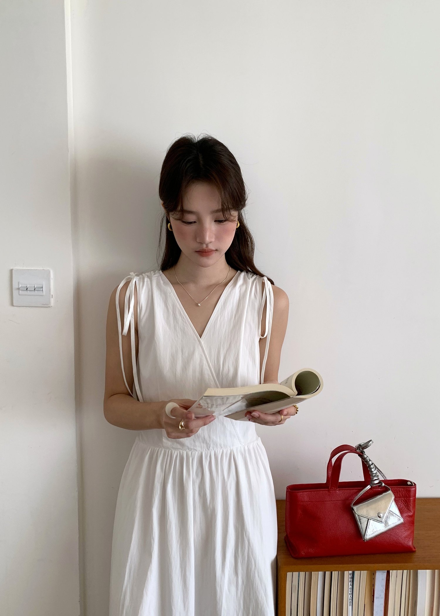 Ariana Flare Long Dress in White