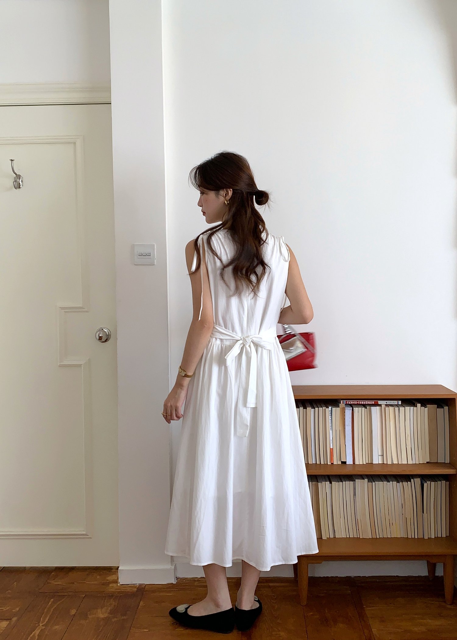 Ariana Flare Long Dress in White
