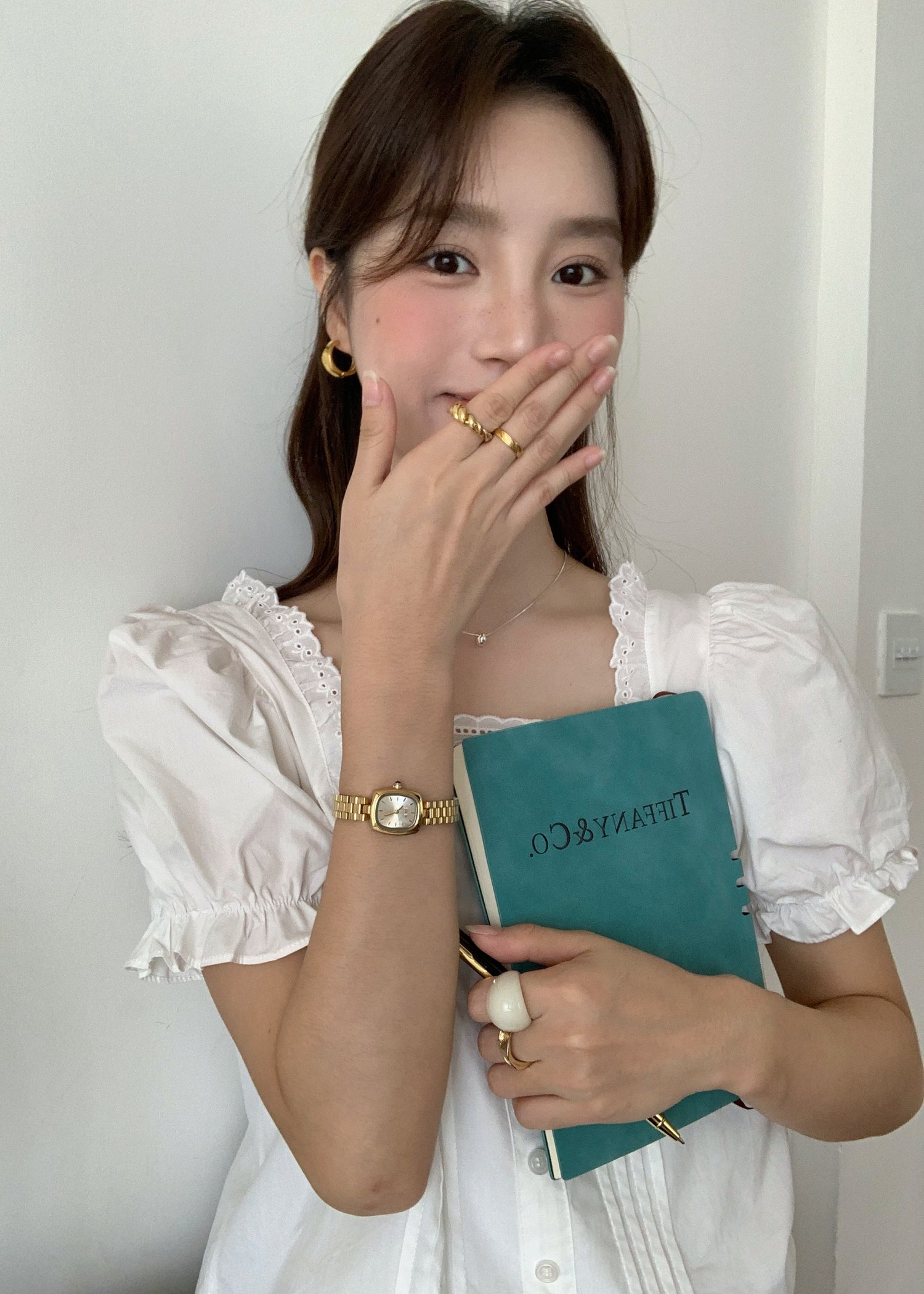 Hannah Garden Lacey Top in White