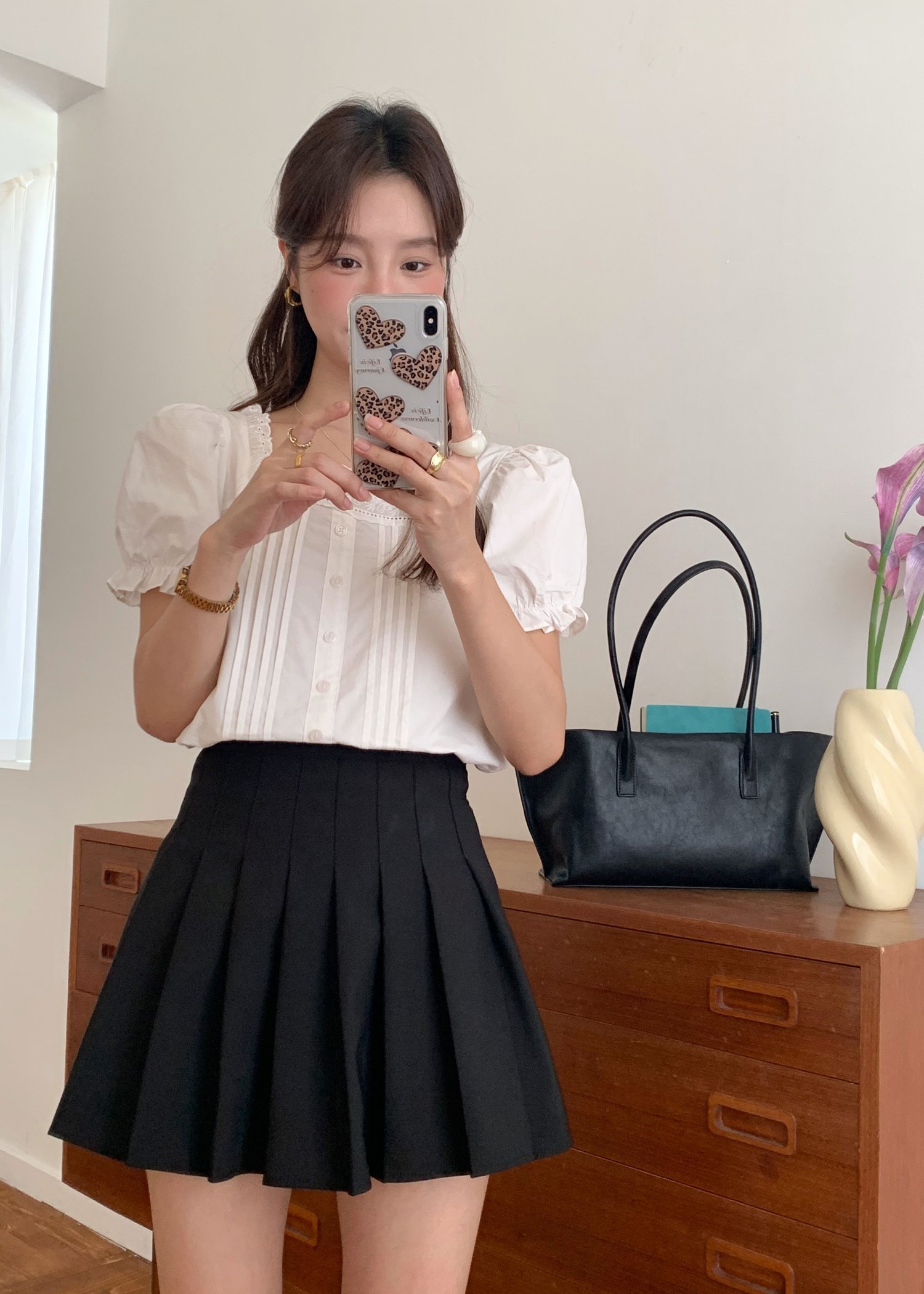 Hannah Garden Lacey Top in White