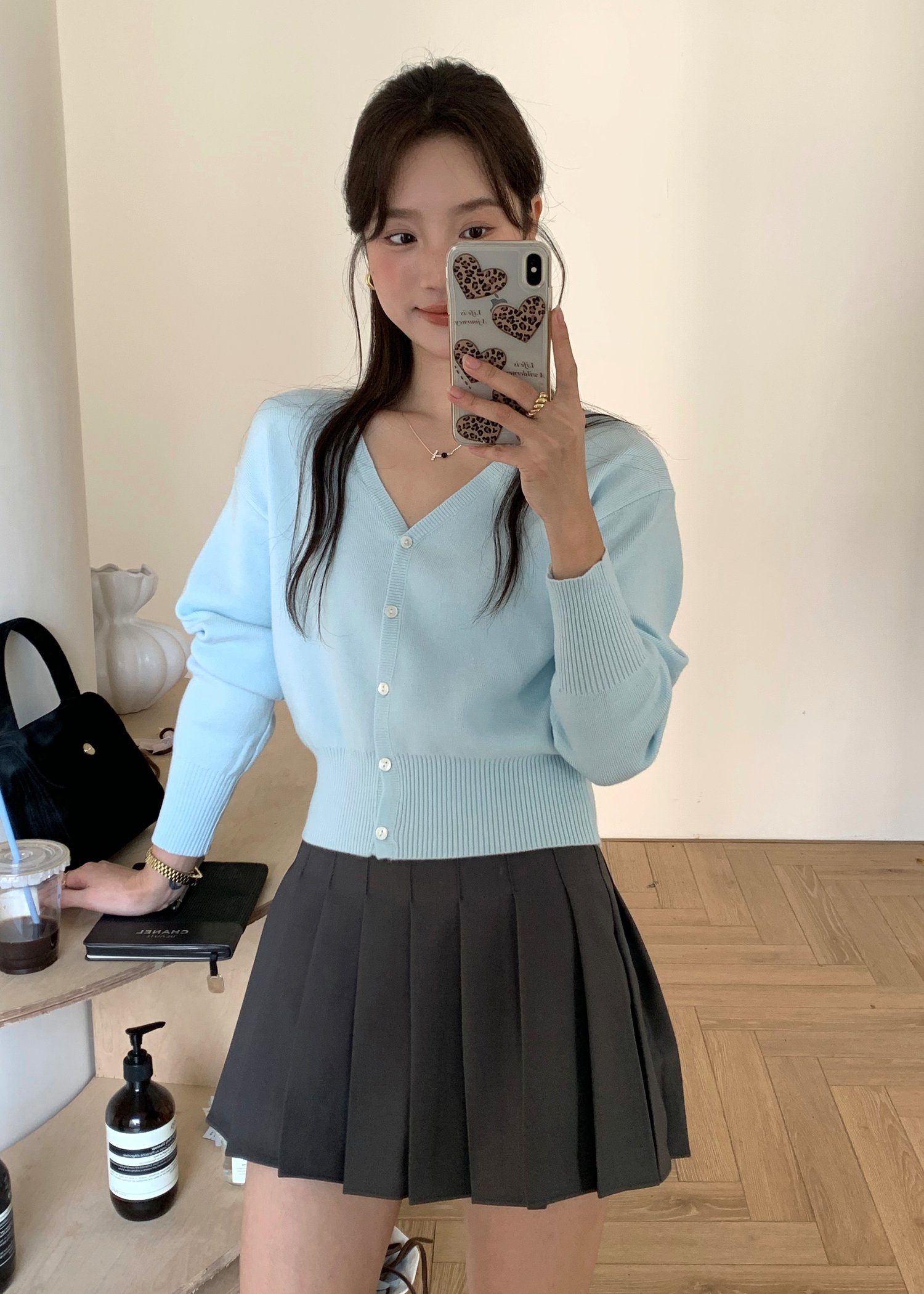 (BACKORDER) Jollie 2.0 Pleated Mini Skort in Grey