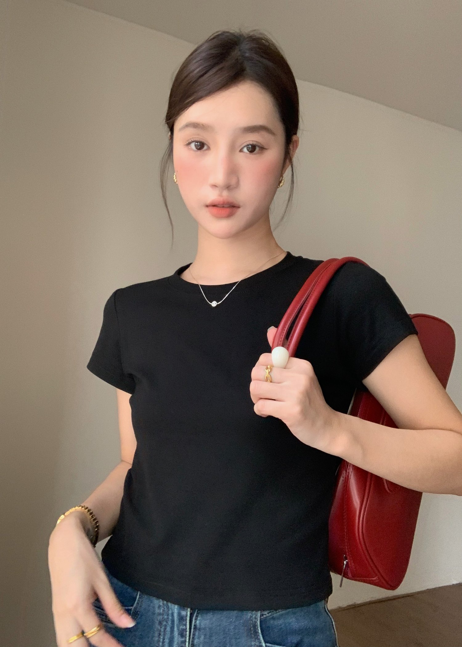365 Days Basic Cotton Tee in Black