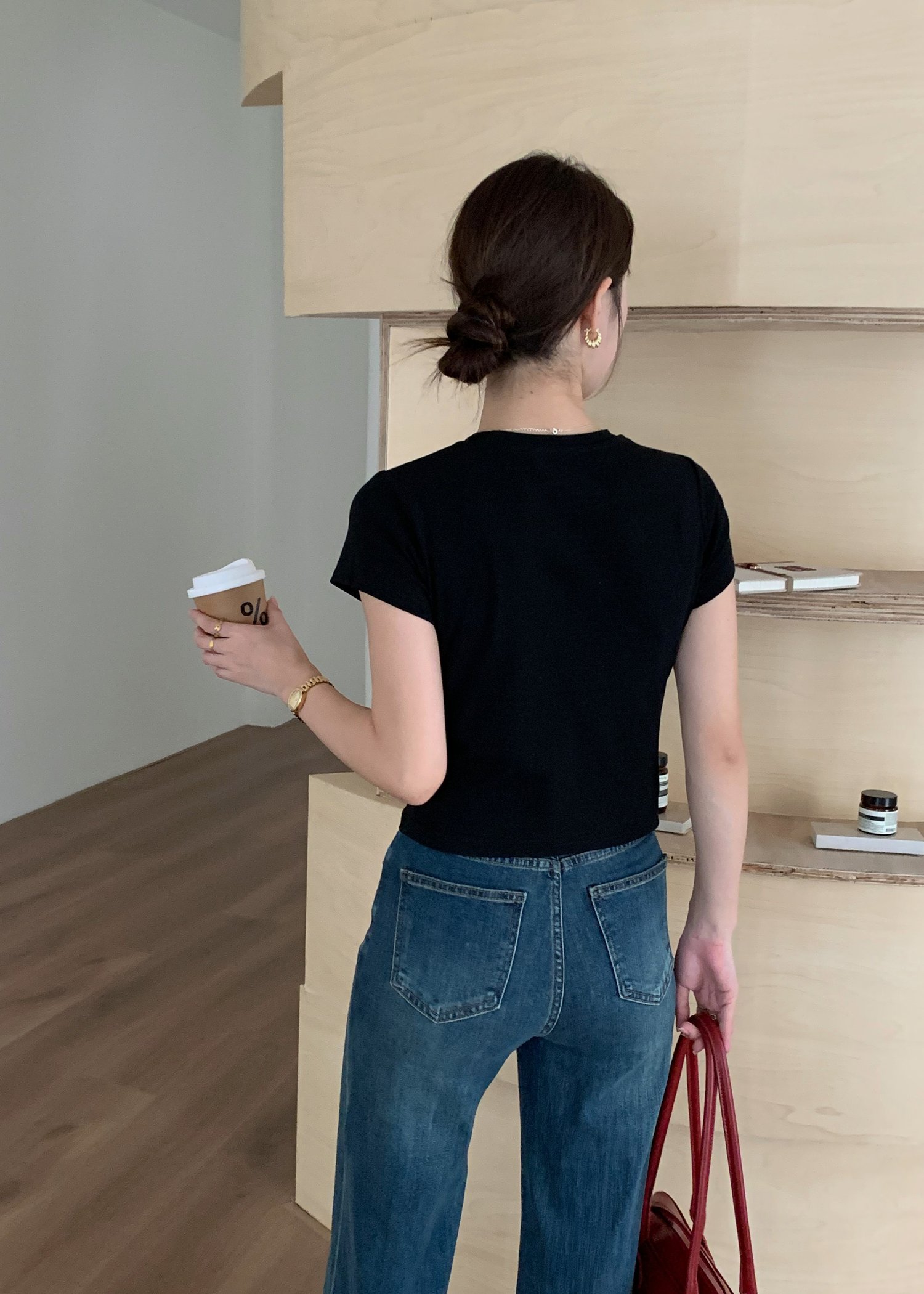 365 Days Basic Cotton Tee in Black