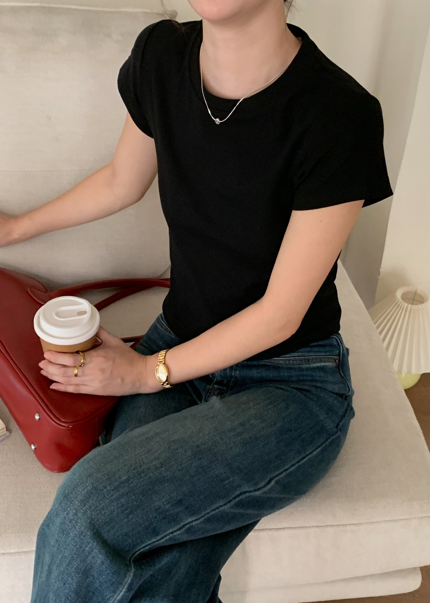 365 Days Basic Cotton Tee in Black