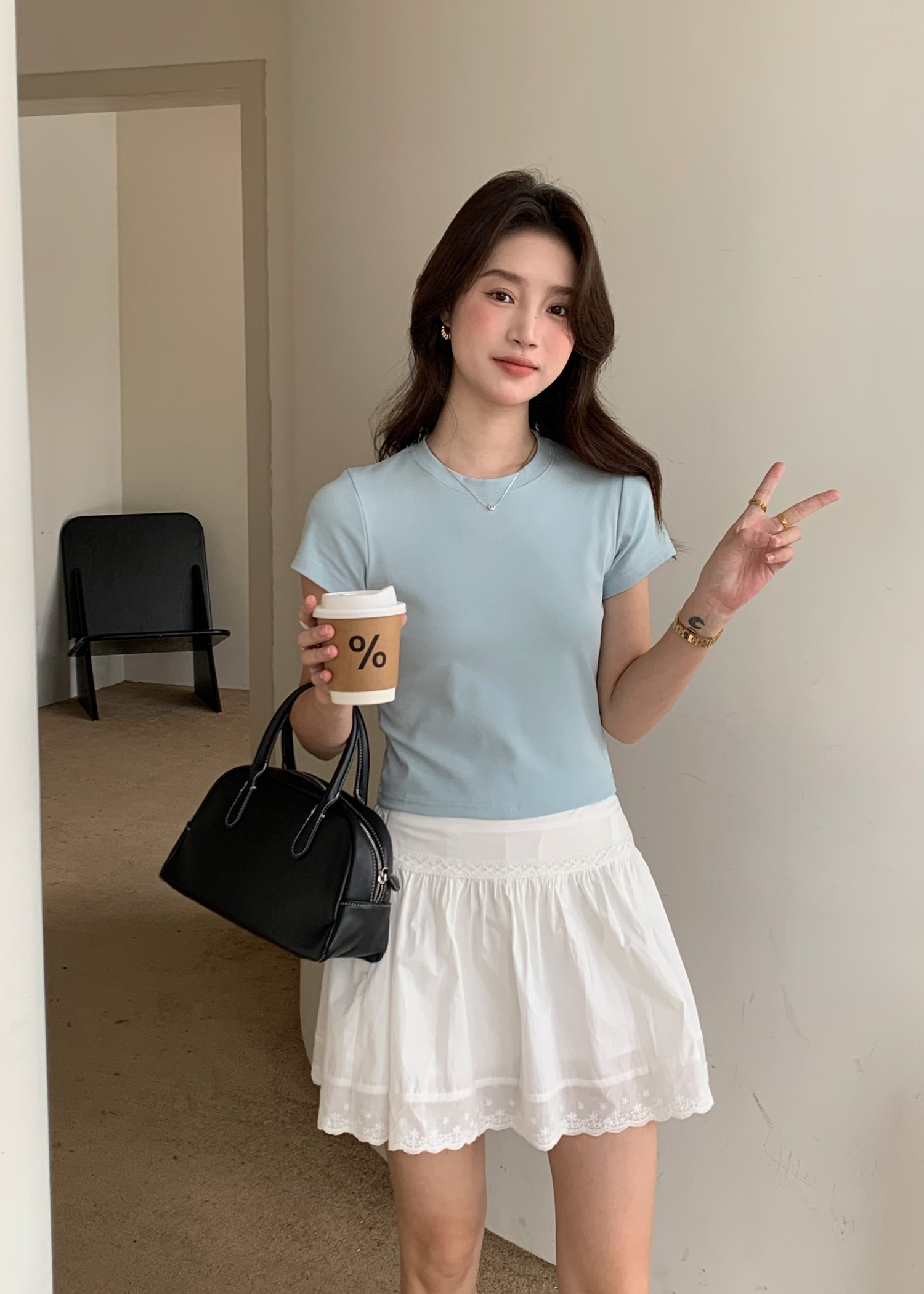 365 Days Basic Cotton Tee in Blue