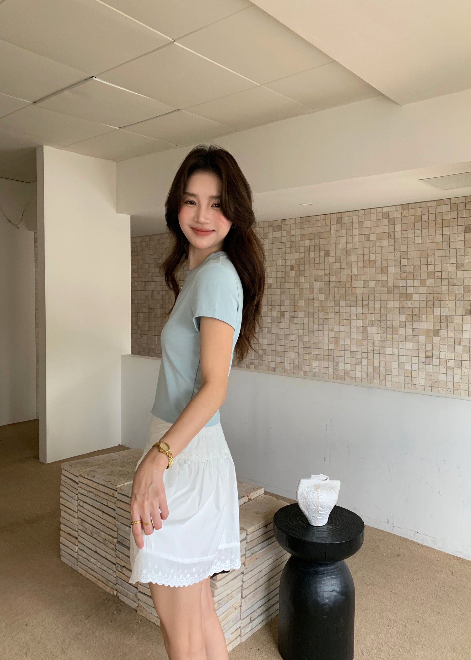 365 Days Basic Cotton Tee in Blue