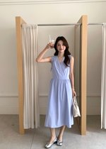 Ariana Flare Long Dress in Blue