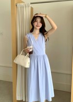 Ariana Flare Long Dress in Blue