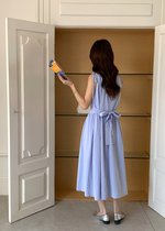 Ariana Flare Long Dress in Blue