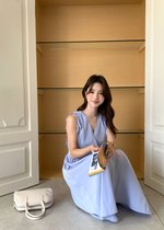 Ariana Flare Long Dress in Blue