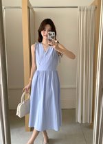 Ariana Flare Long Dress in Blue