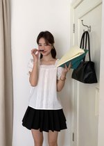 Hannah Garden Lacey Top in White